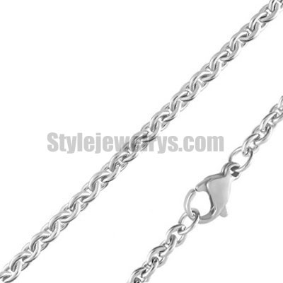 Stainless steel jewelry Chain 50cm - 55cm length oval chain necklace w/lobster 3.5mm ch360243 - Click Image to Close